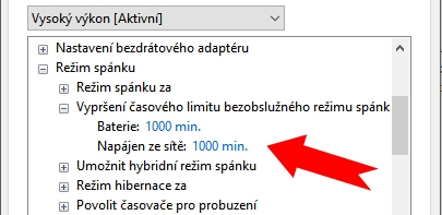 Neustálé přepínání Windows 10 do režimu spánku